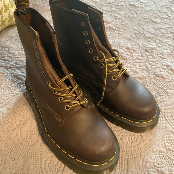 Dr. Martens Brown Leather Boots - Picture 3 of 7